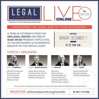 Ohio Restaurant Association’s Legal Center Seminar 1 ORA Legal Center Seminar