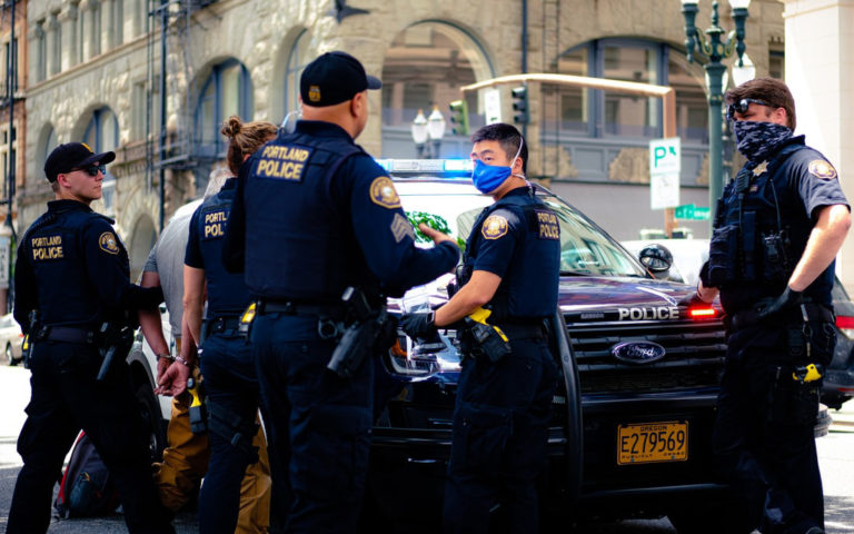 Police on Street talking