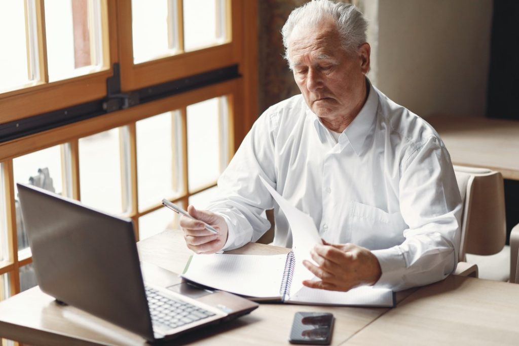 Man sitting at computer